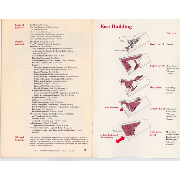 VINTAGE 1980 NATIONAL GALLERY OF ART EAST BUILDING GENERAL BROCHURE 16 PAGES - Picture 5 of 5